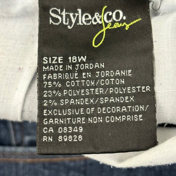 Style & Co Straight Leg Women's size 18WP Dark Wash Blue Denim jeans - Picture 4 of 4